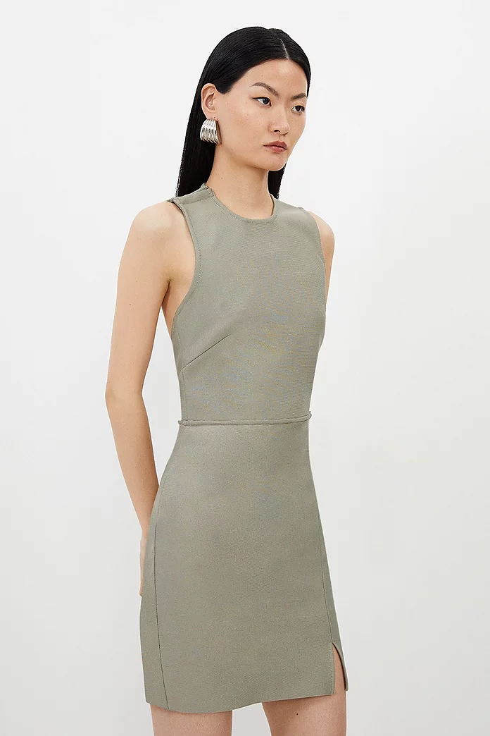 Figure Form Bandage Cut Out Detail Knit Mini Dress | Karen Figure Form Bandage Cut Out Detail Knit Mini Dress | Karen